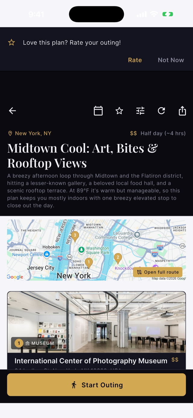 My Pocket Concierge — AI-generated day plan