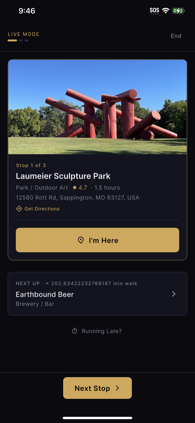 Live Mode navigation